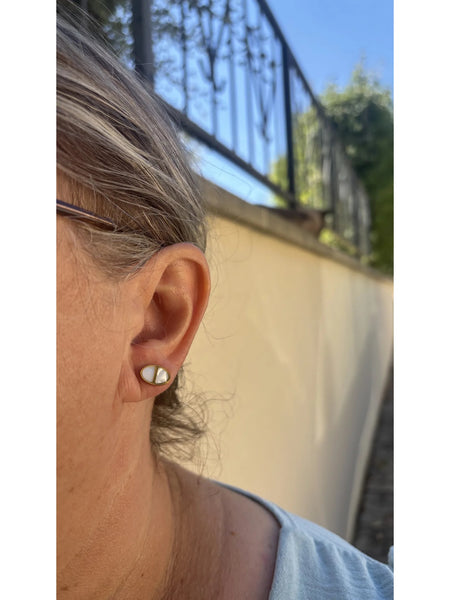 Boucles d'Oreilles Éclat Ovale — boucles d'oreilles femme en acier inoxydable MACA