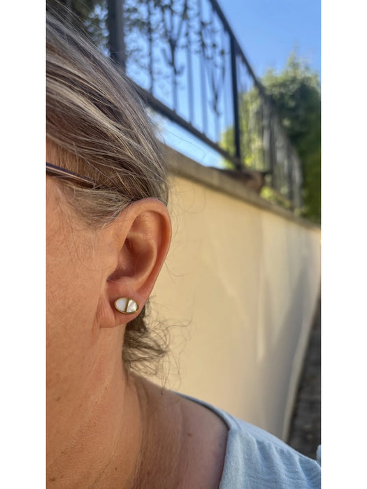 Boucles d'Oreilles Éclat Ovale — boucles d'oreilles femme en acier inoxydable MACA