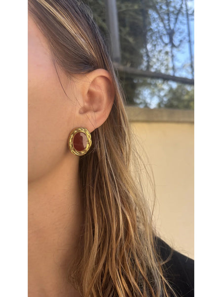 Boucles d'Oreilles Nuance Rouge — boucles d'oreilles femme en acier inoxydable MACA