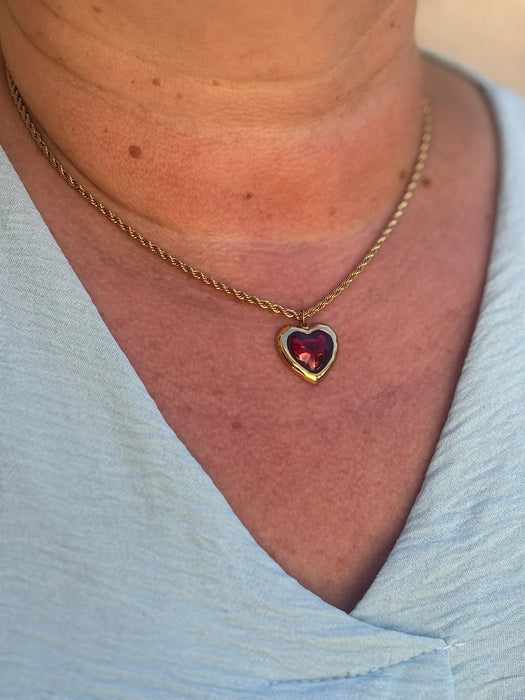 Collier Cœur Rouge — collier femme en acier inoxydable MACA