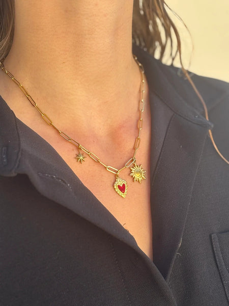 Collier Éclat Rouge — collier femme en acier inoxydable MACA