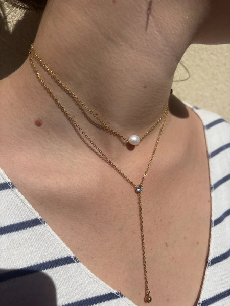 Collier Perle Élégance — collier femme en acier inoxydable MACA